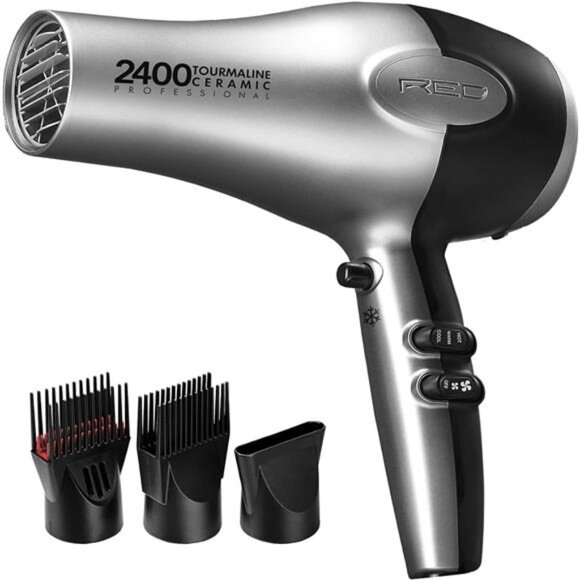 RED by Kiss Hair Dryer 2400 Tourmaline Ceramic Technology, Professional Blow - Picture 1 of 7